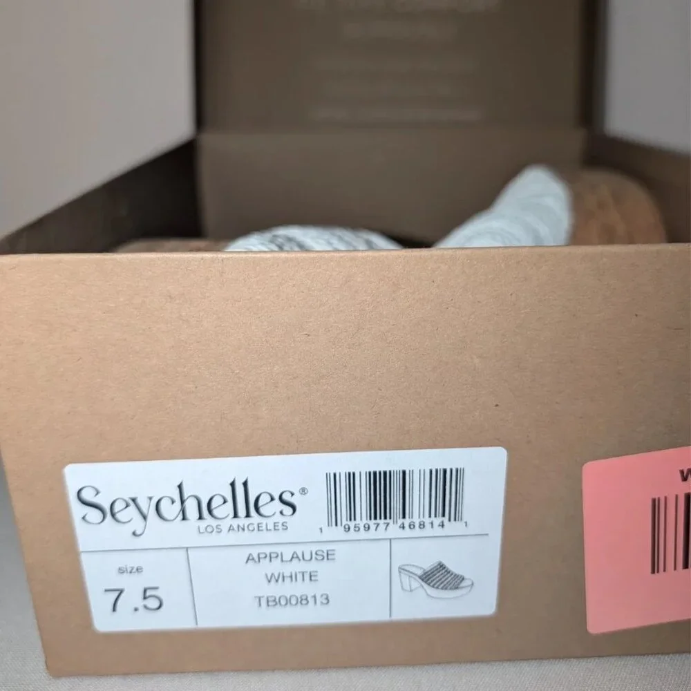 Seychelles Applause Platform White Woven Rafia Sandal Size 7.5 - Picture 6 of 9